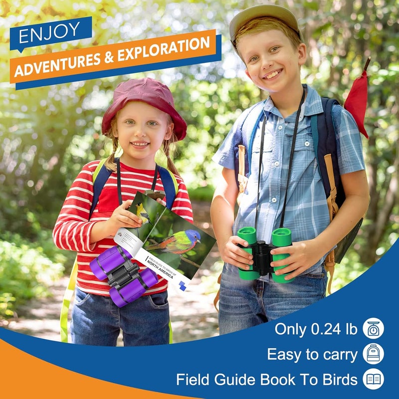 LET'SGO LET'S GO! Boy Toys Age 3-7 Kids Binoculars for Bird Watching|Hiking|Camping Toy for 3 4 5 6 7 Year Old Boy Girl Christmas Birthday Gifts Outdoor Travel Toys for Kid Boys Ages 3-6 Stocking Stuffers - Image 2